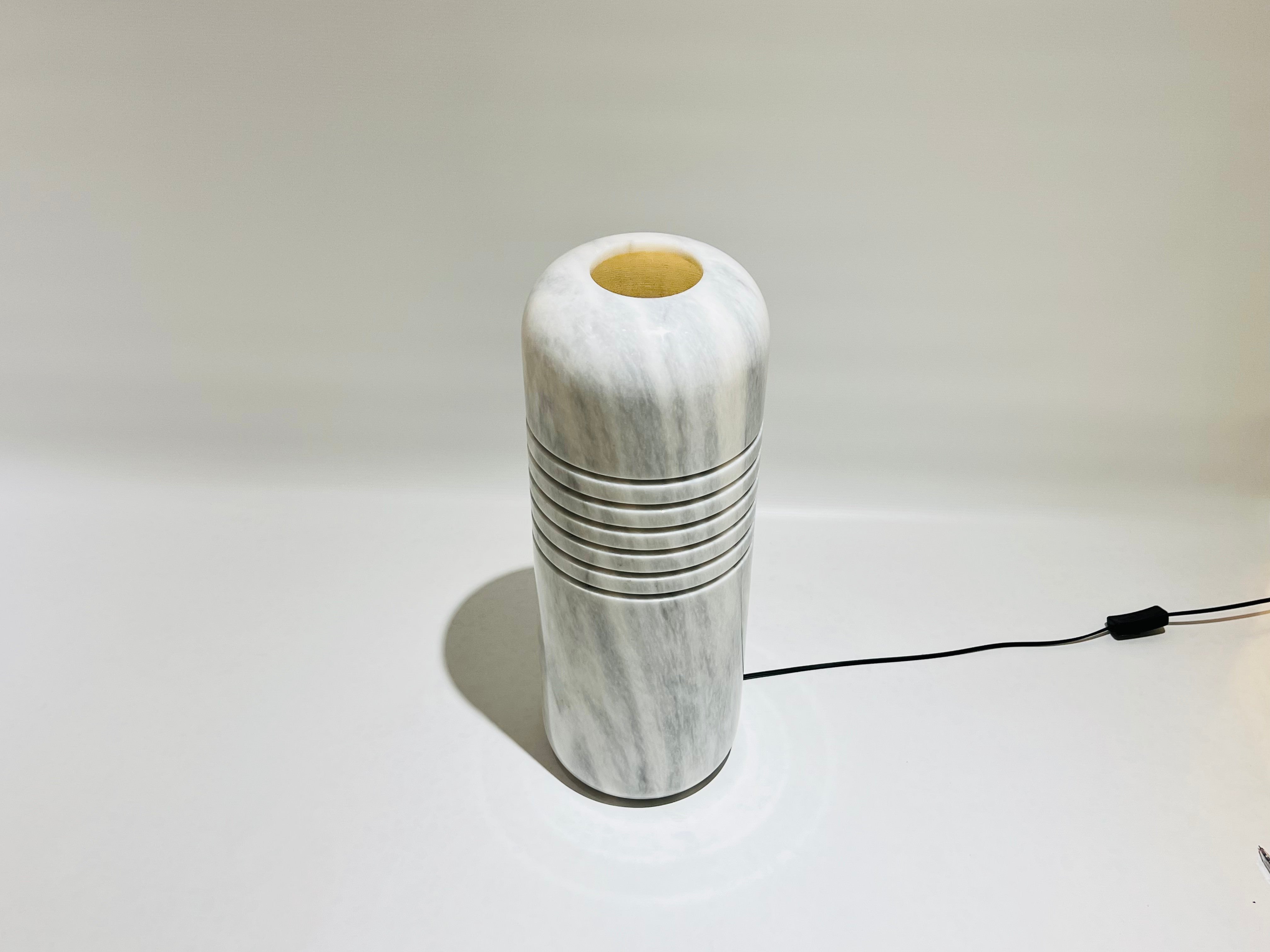 Grey Streaked Table Lamp