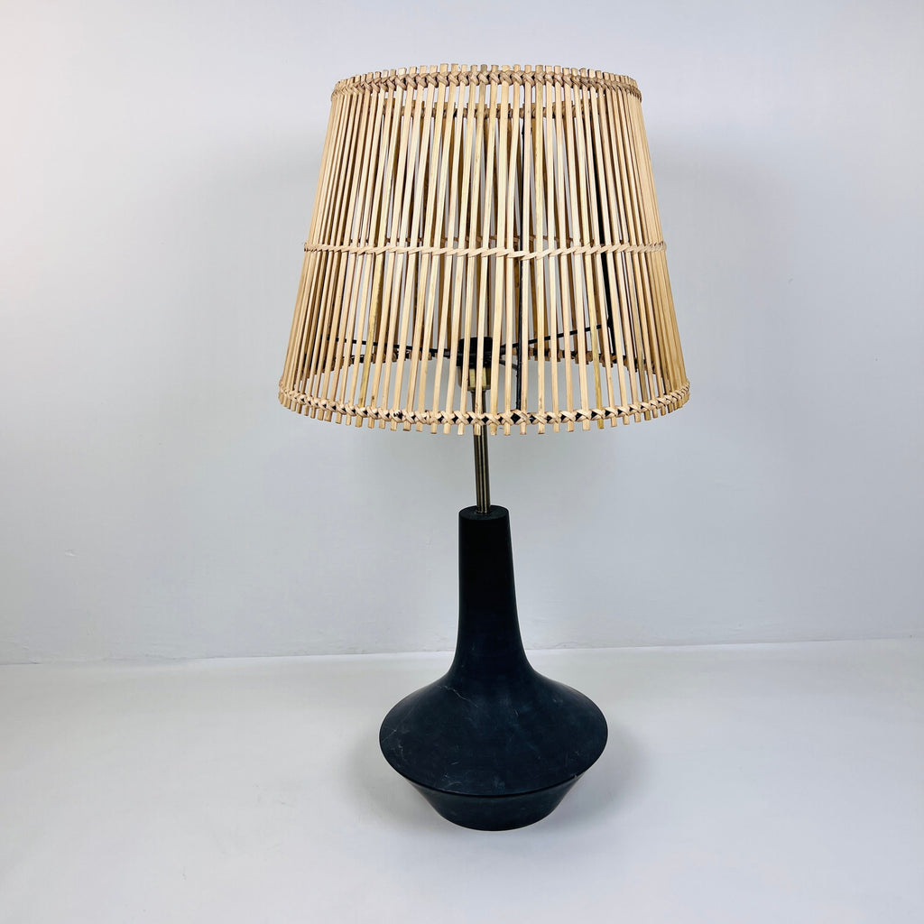 Bulged Saucer Black Table Lamp