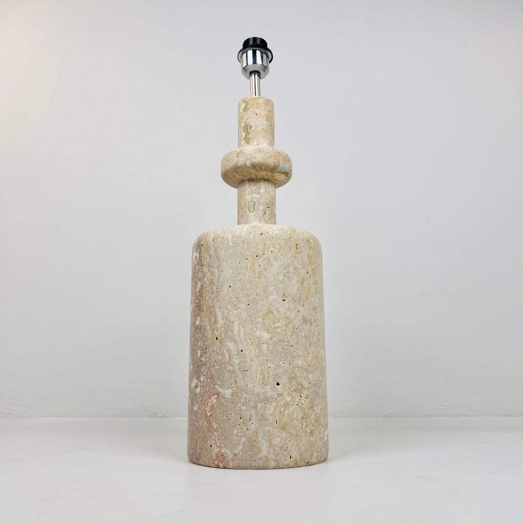 Bottle Bottom Travertine Lined Table Lamp