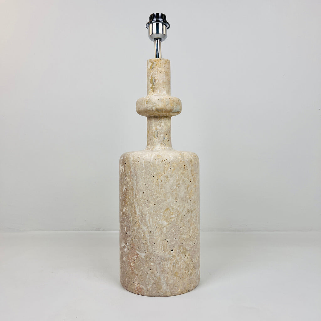 Bottle Bottom Travertine Lined Table Lamp