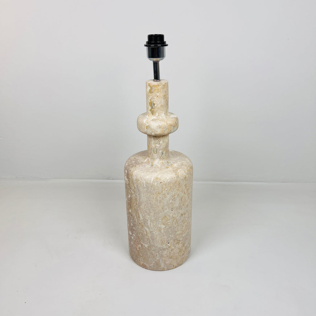 Bottle Bottom Travertine Lined Table Lamp