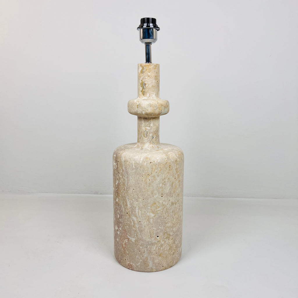 Bottle Bottom Travertine Lined Table Lamp