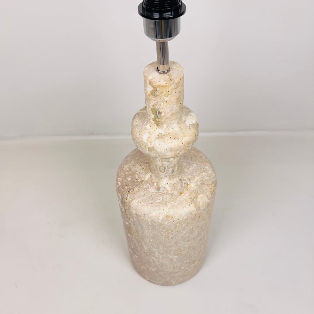 Bottle Bottom Travertine Lined Table Lamp