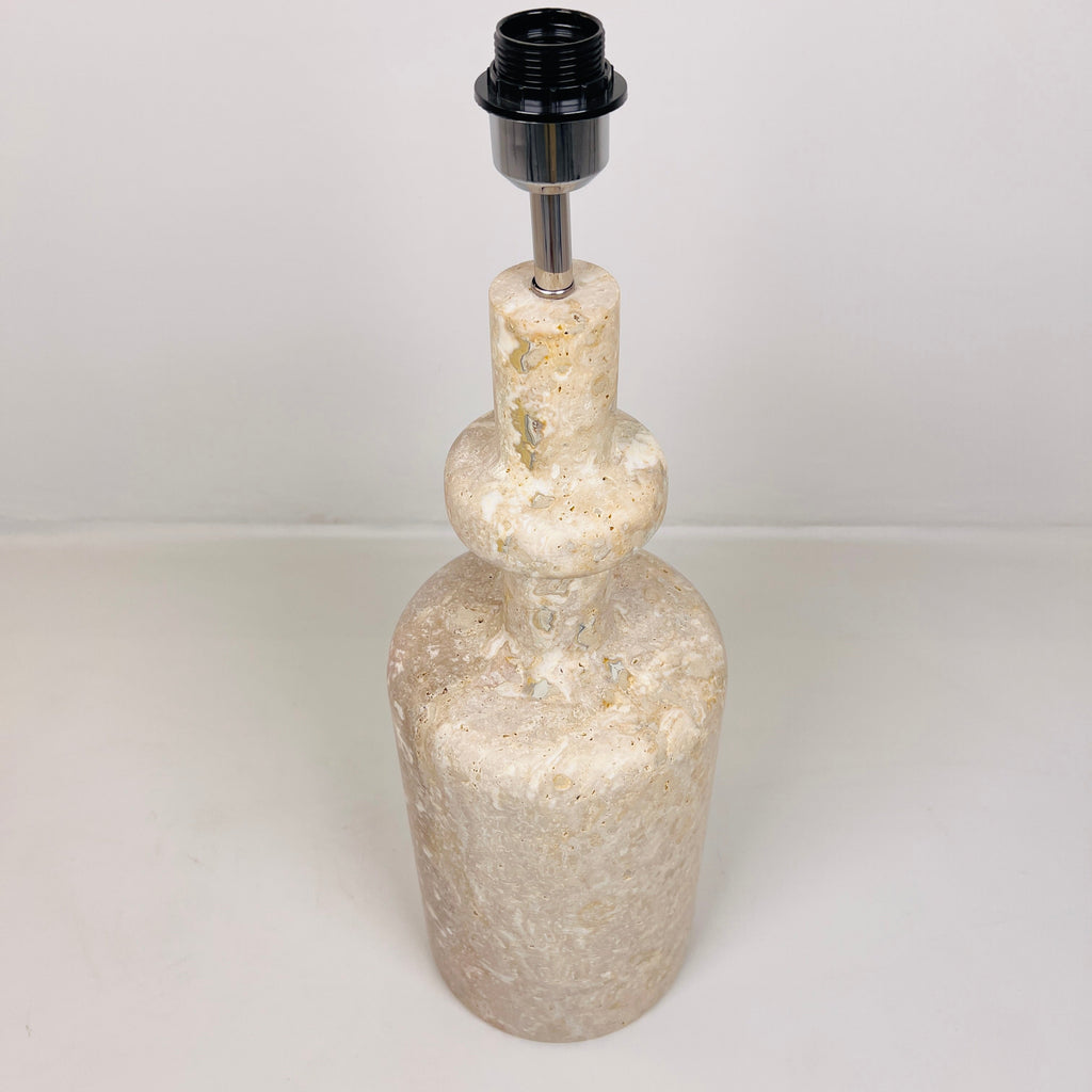 Bottle Bottom Travertine Lined Table Lamp