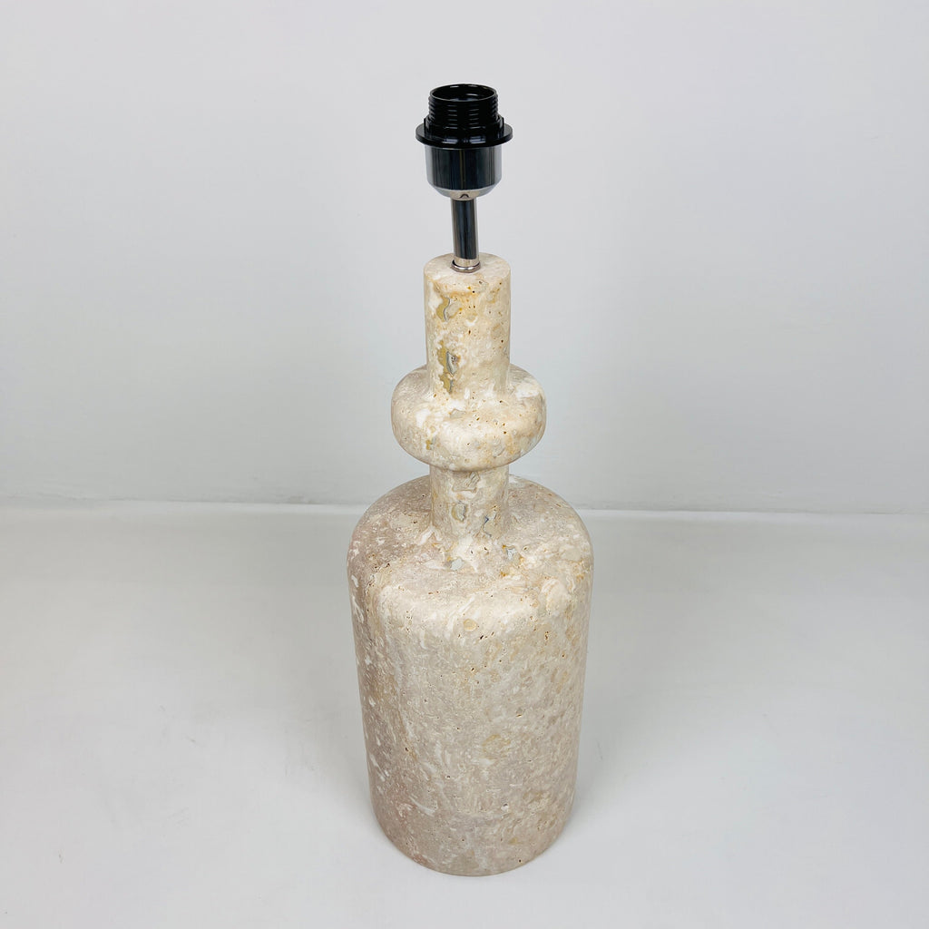 Bottle Bottom Travertine Lined Table Lamp