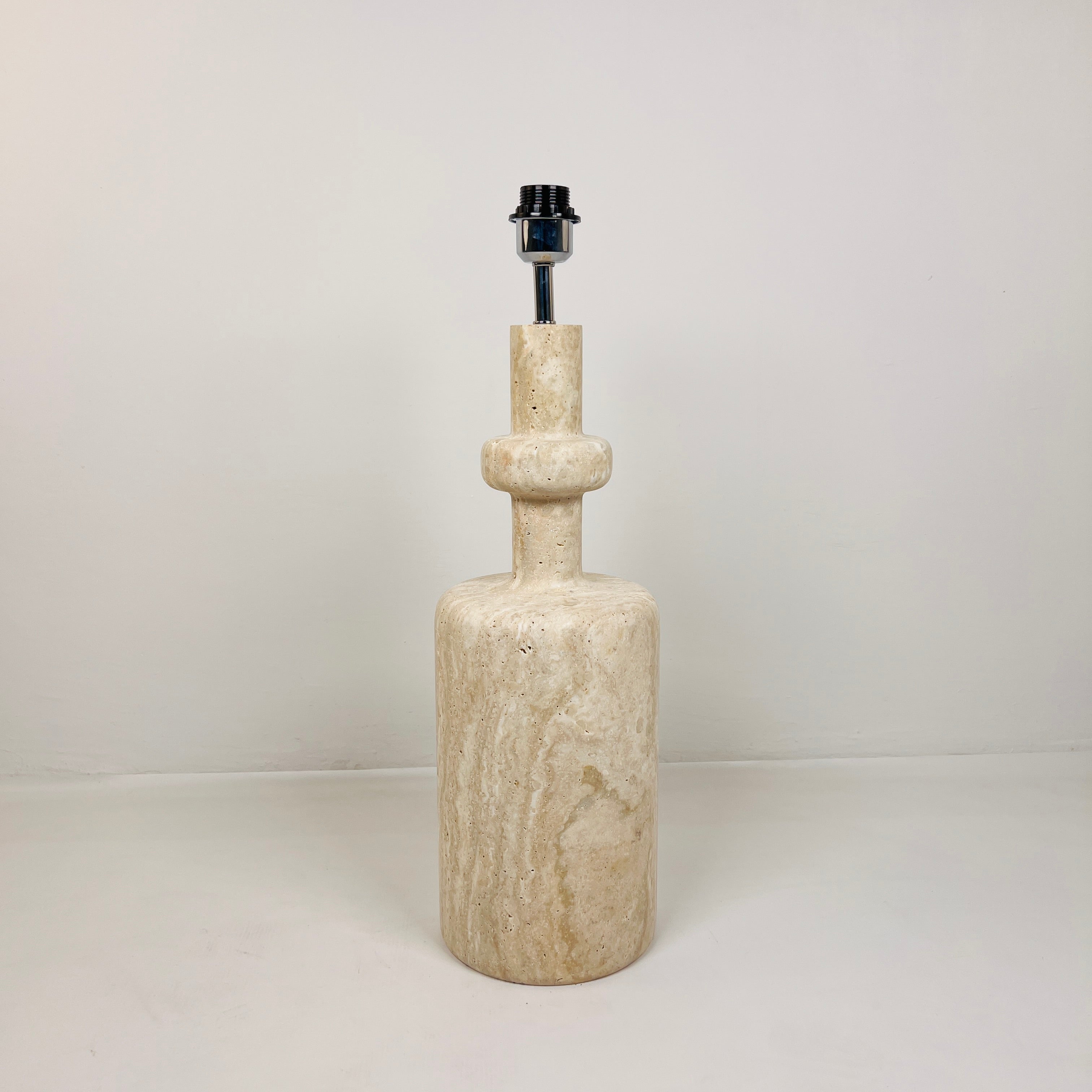 Bottle Bottom Travertine Waved Table Lamp