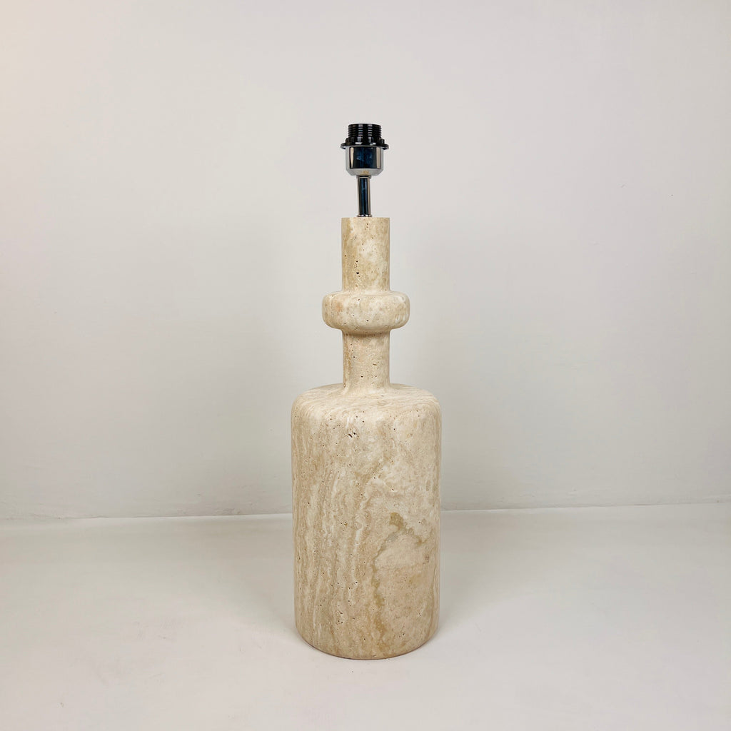 Bottle Bottom Travertine Waved Table Lamp