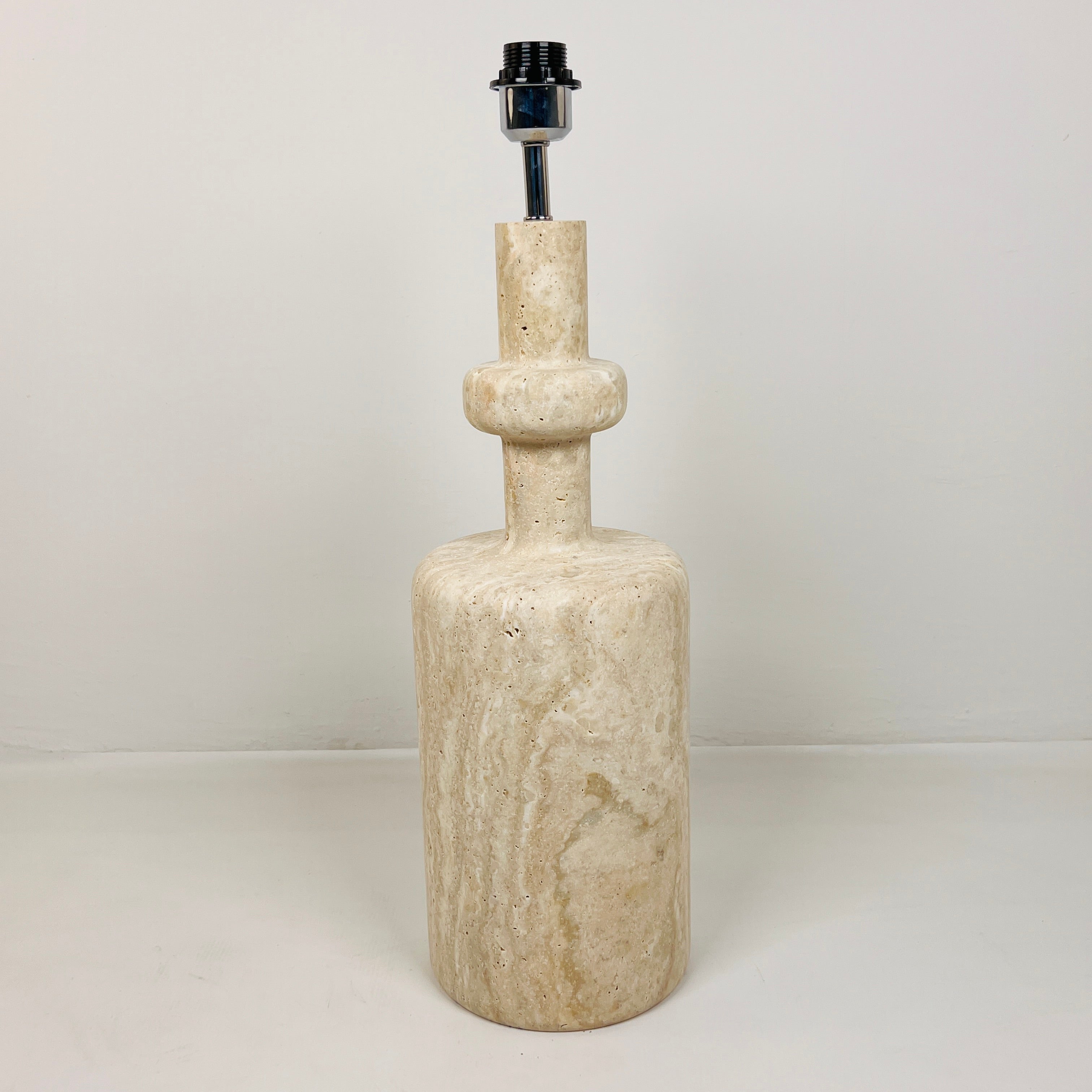 Bottle Bottom Travertine Waved Table Lamp