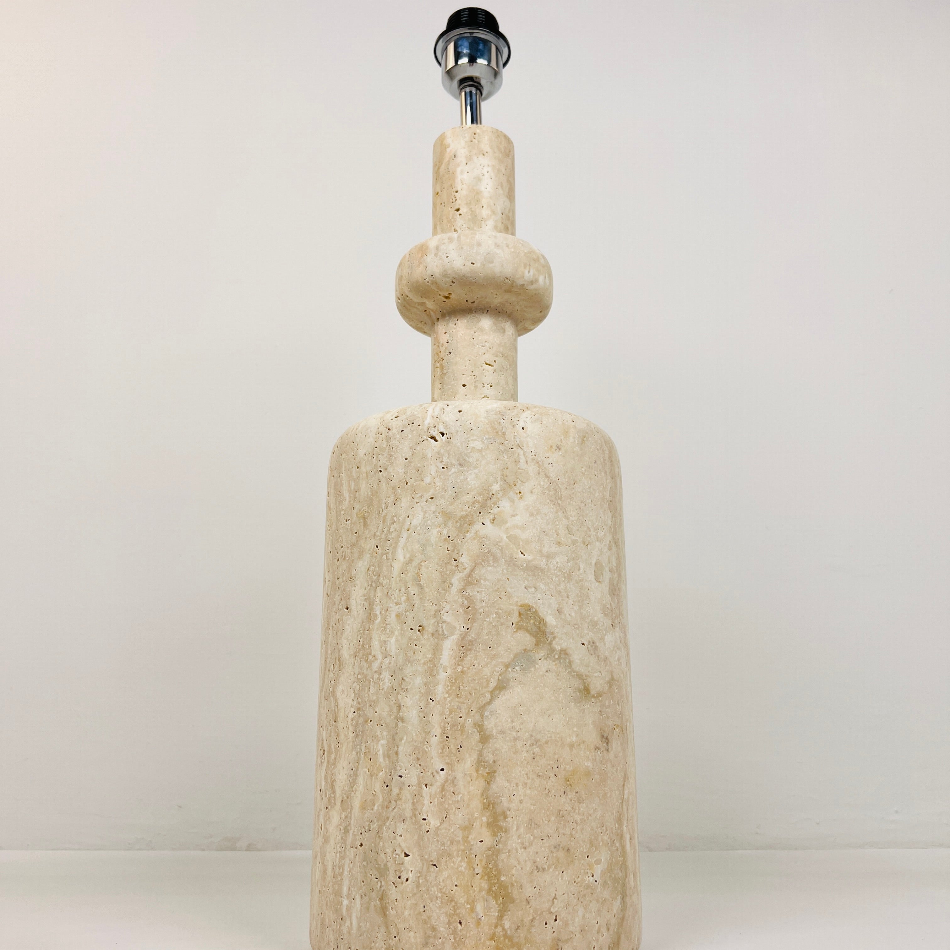 Bottle Bottom Travertine Waved Table Lamp