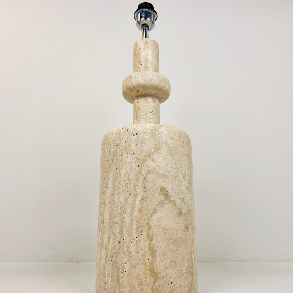 Bottle Bottom Travertine Waved Table Lamp