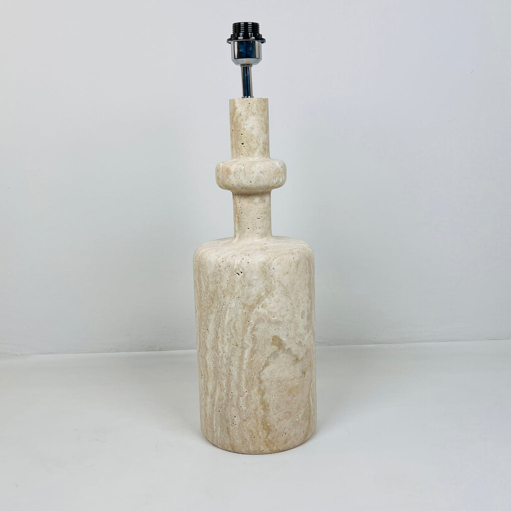 Bottle Bottom Travertine Waved Table Lamp