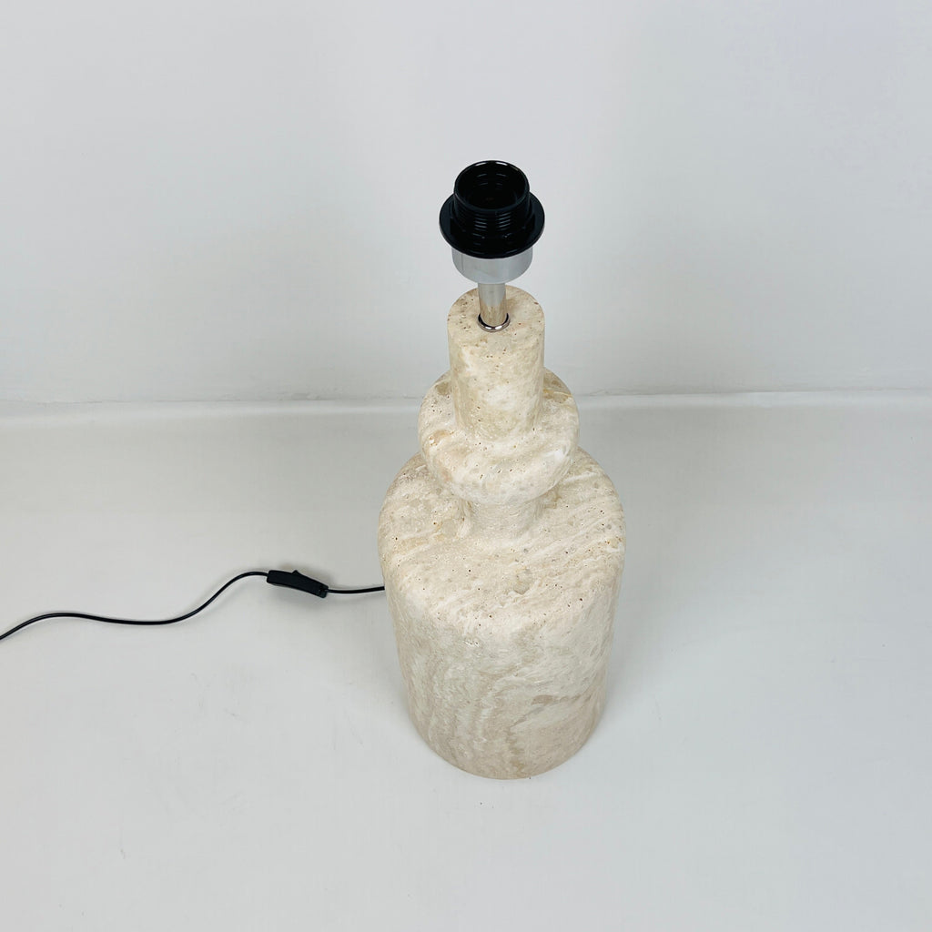 Bottle Bottom Travertine Waved Table Lamp