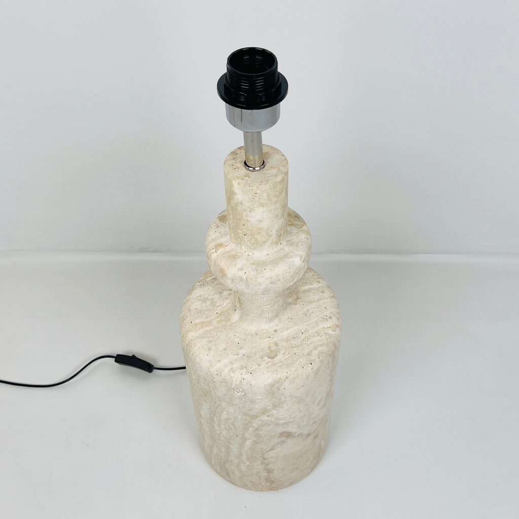 Bottle Bottom Travertine Waved Table Lamp