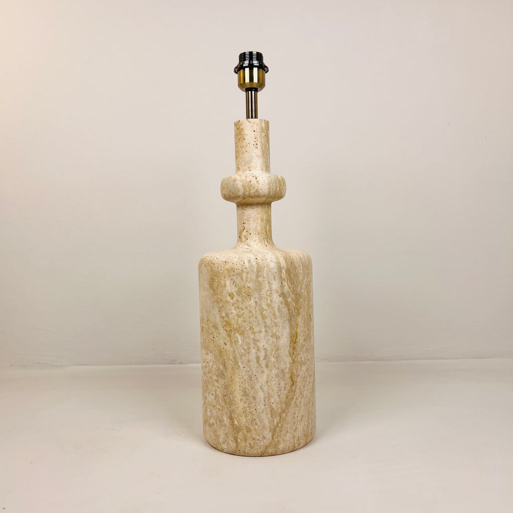 Bottle Bottom Travertine Grazed Table Lamp