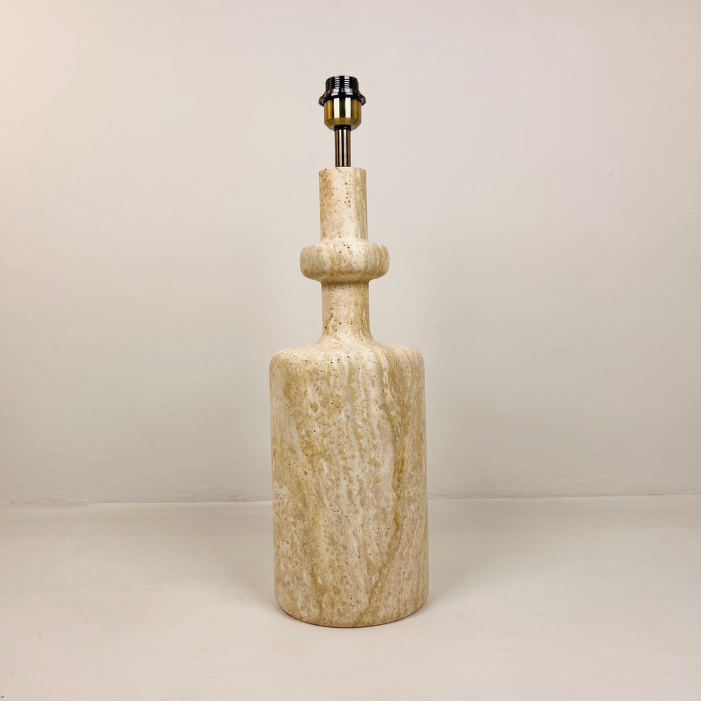 Bottle Bottom Travertine Grazed Table Lamp