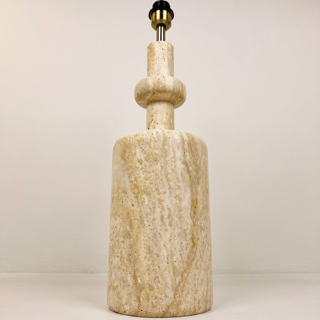 Bottle Bottom Travertine Grazed Table Lamp