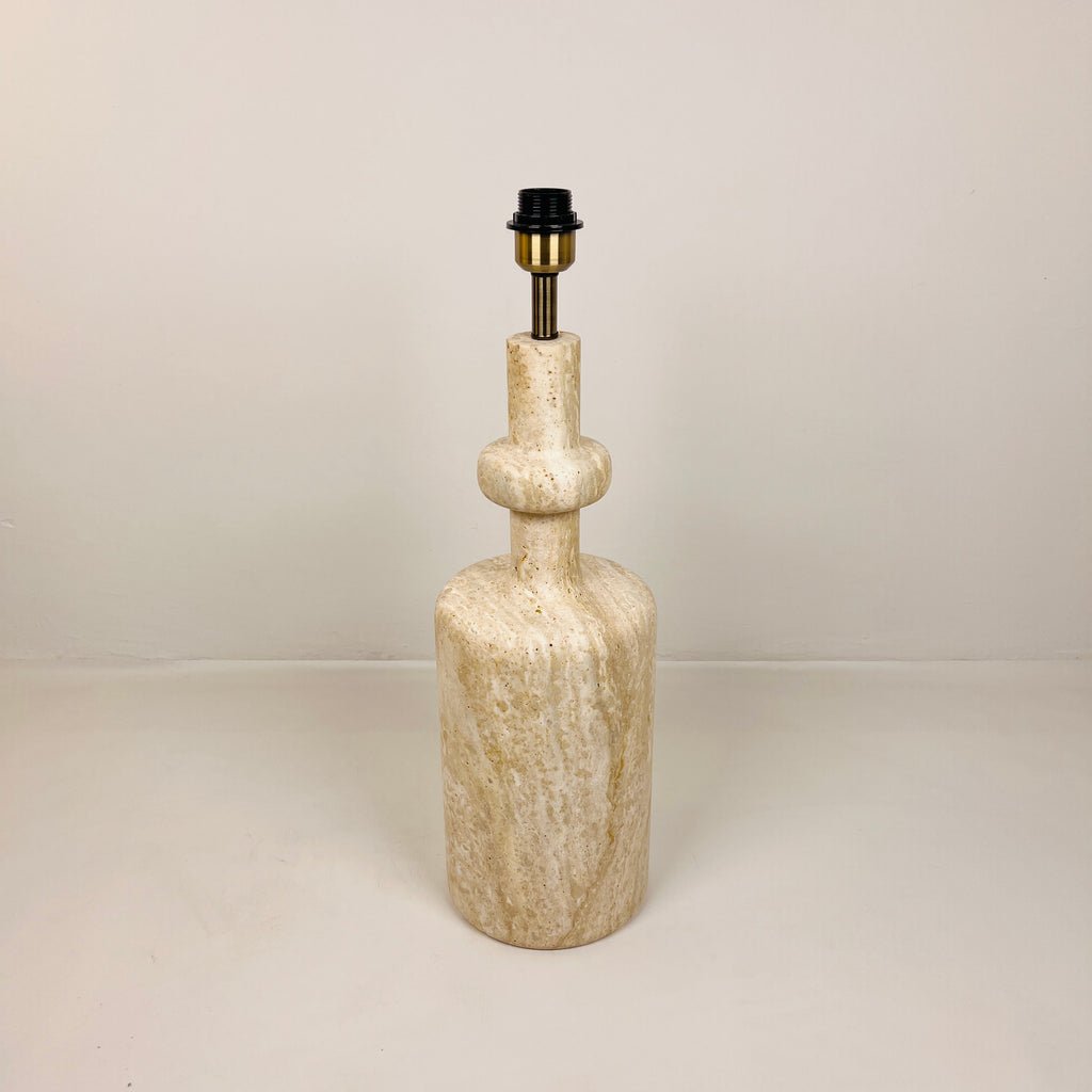 Bottle Bottom Travertine Grazed Table Lamp