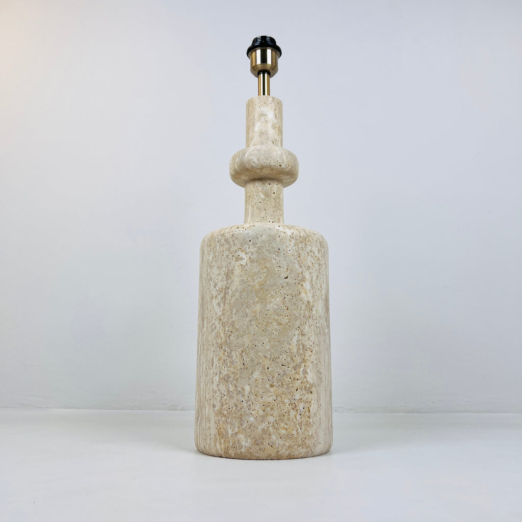 Bottle Bottom Travertine Table Lamp