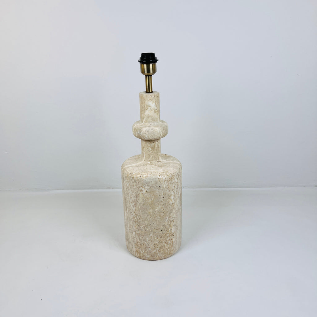 Bottle Bottom Travertine Table Lamp