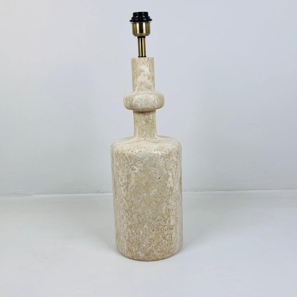 Bottle Bottom Travertine Table Lamp