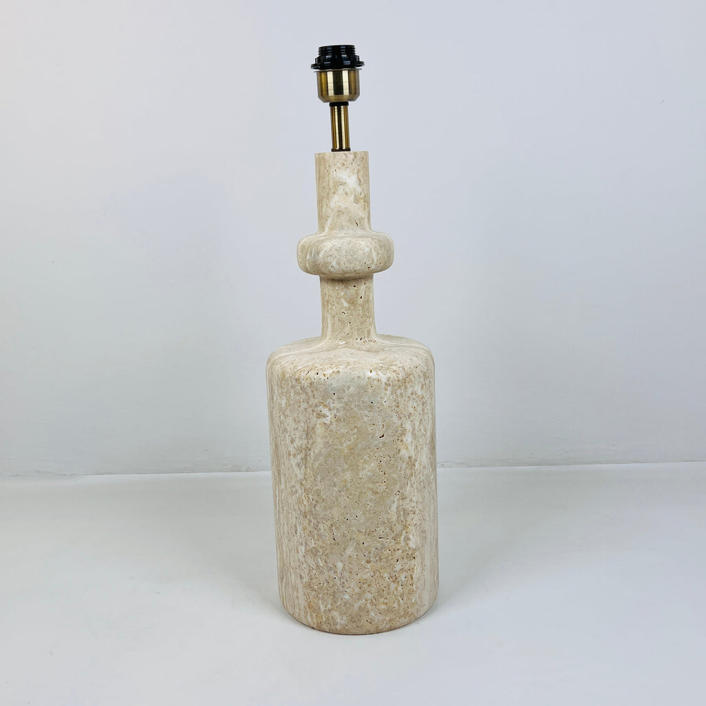 Bottle Bottom Travertine Table Lamp