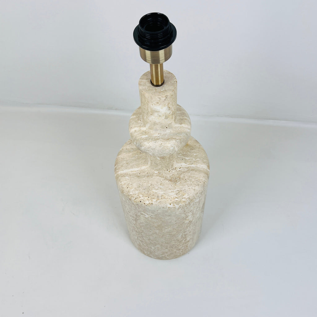 Bottle Bottom Travertine Table Lamp