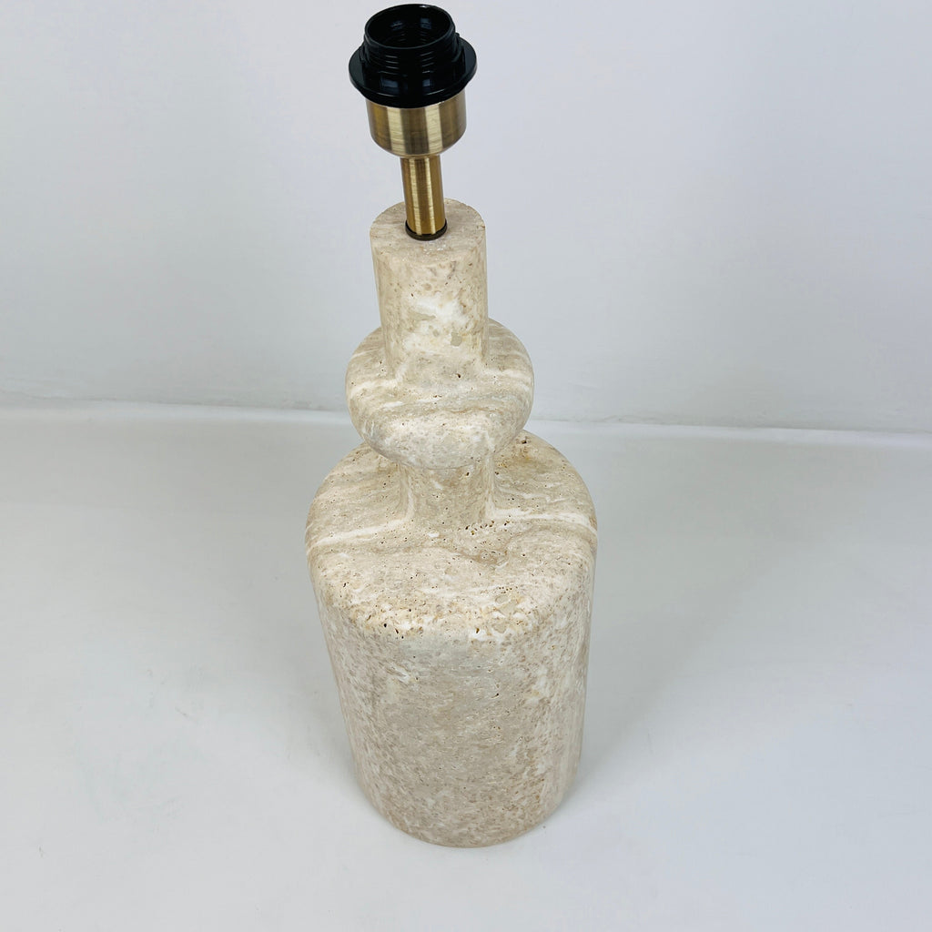 Bottle Bottom Travertine Table Lamp