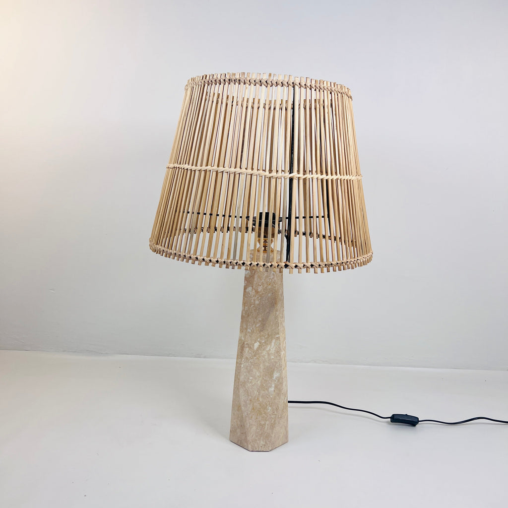 Irregular Bottle Travertine Grazed Table Lamp