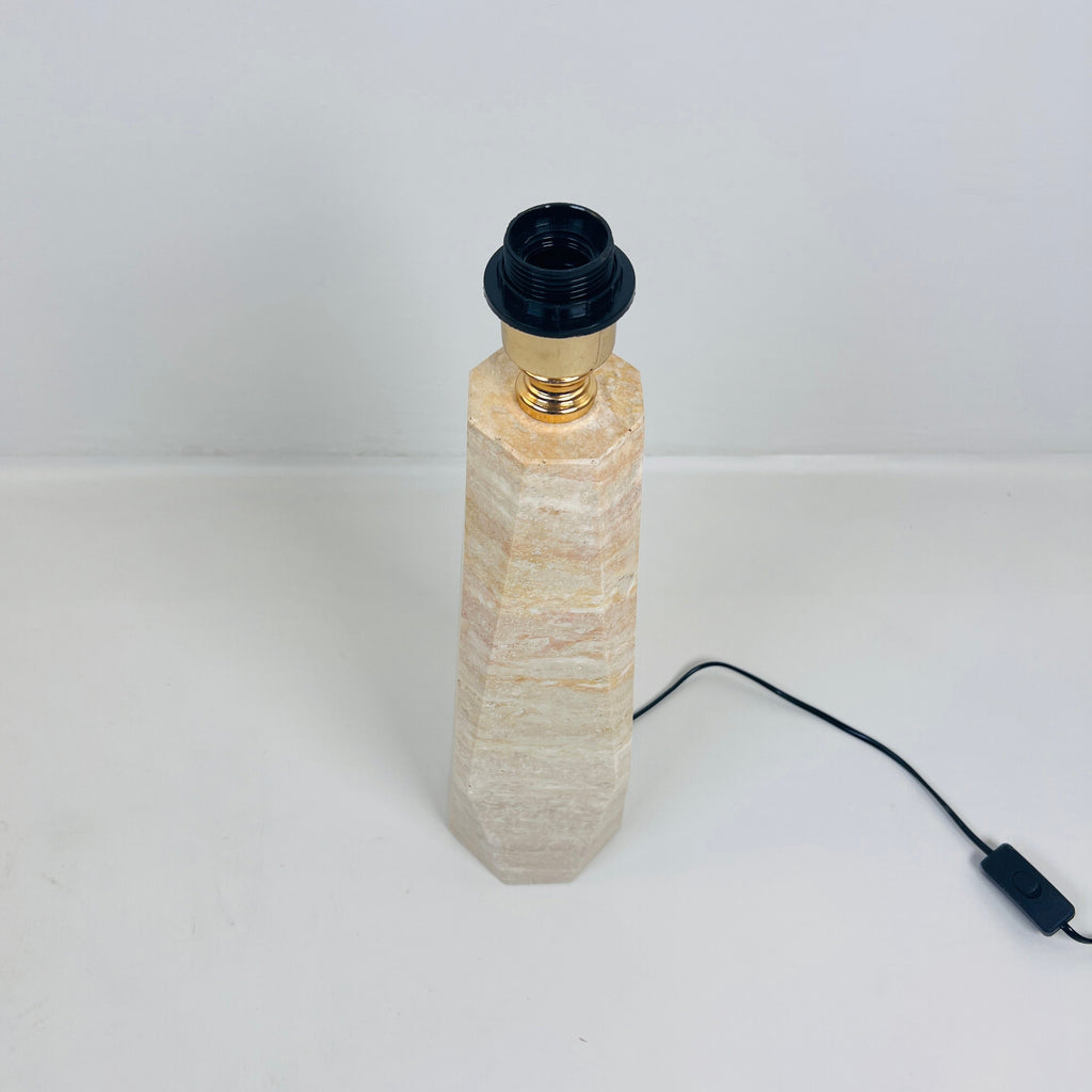 Irregular Bottle Travertine Grazed Table Lamp