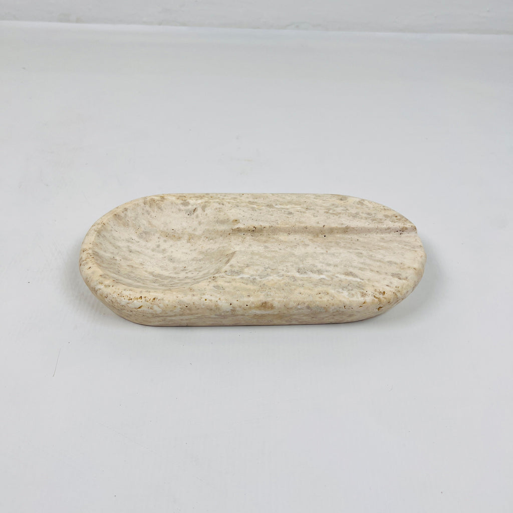 Light Grazed Travertine Ash Tray