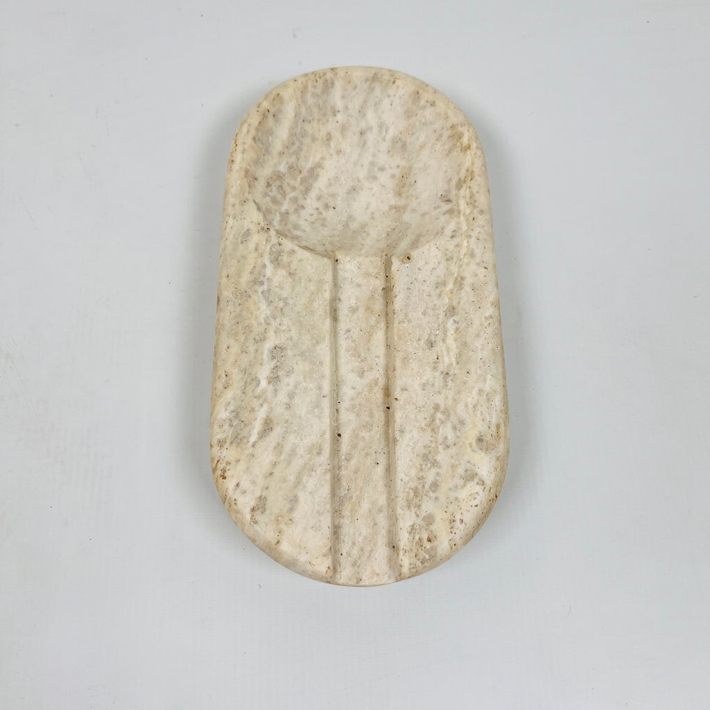 Light Grazed Travertine Ash Tray