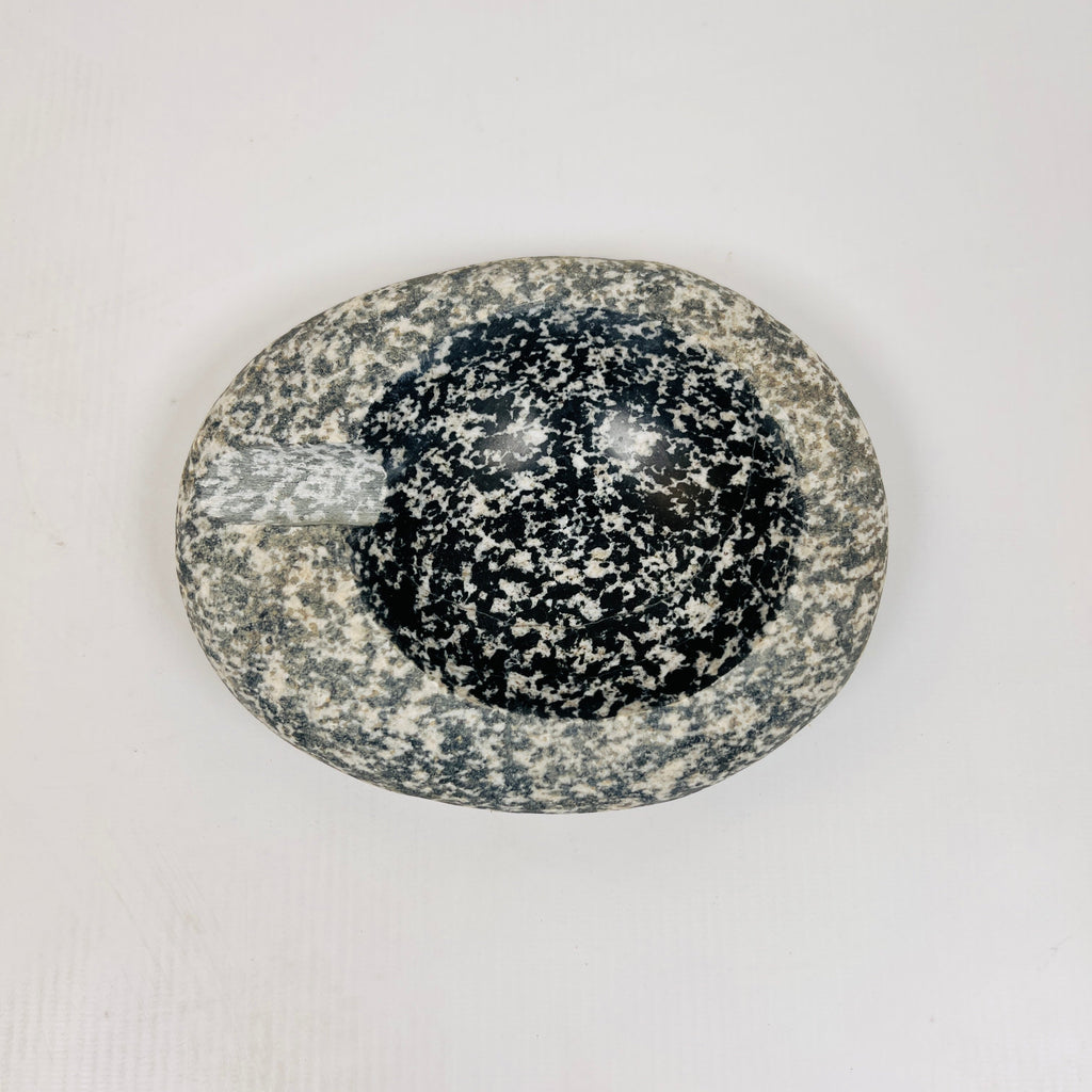 River Stone Black Splashed Ash Tray