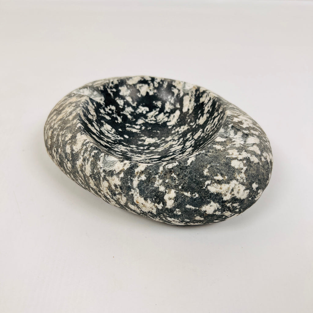 River Stone Black Splattered Ash Tray