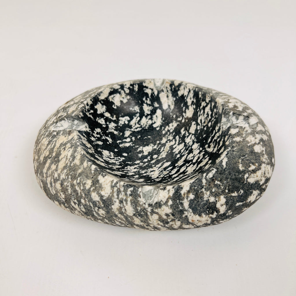 River Stone Black Splattered Ash Tray