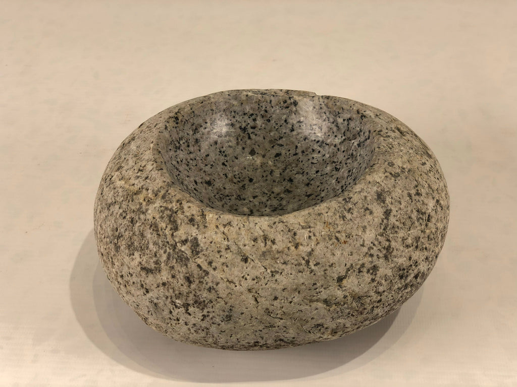 Black Speckled River Stone Bowl