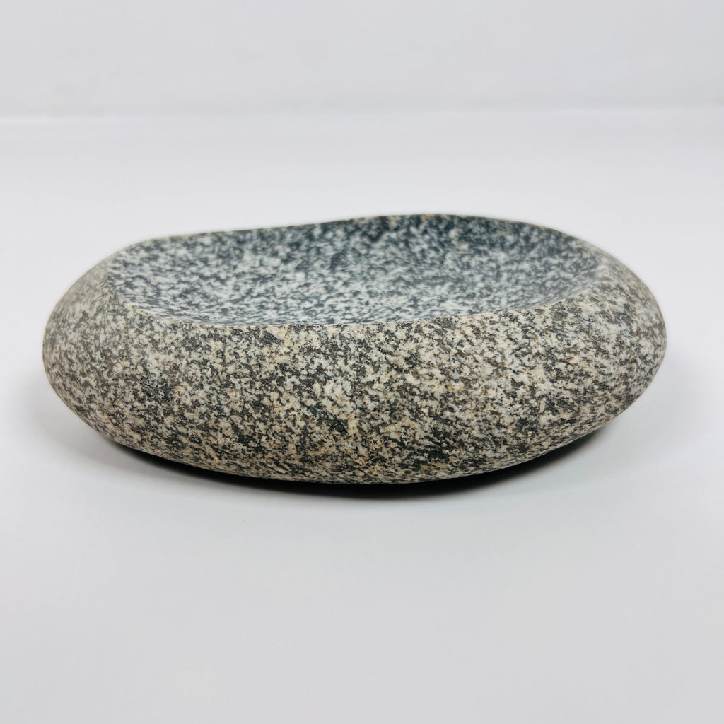 Riverstone Stone Black and White Spotted Soap Dish