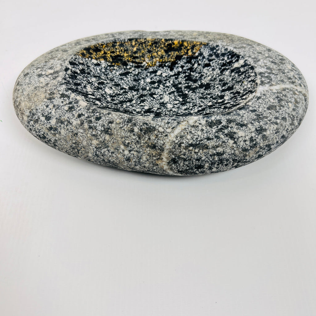 Riverstone White lined Spotted Soap Dish