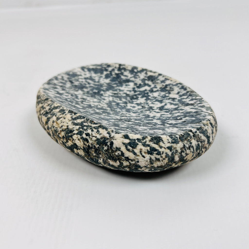 Riverstone Black and White Splashed Soap Dish