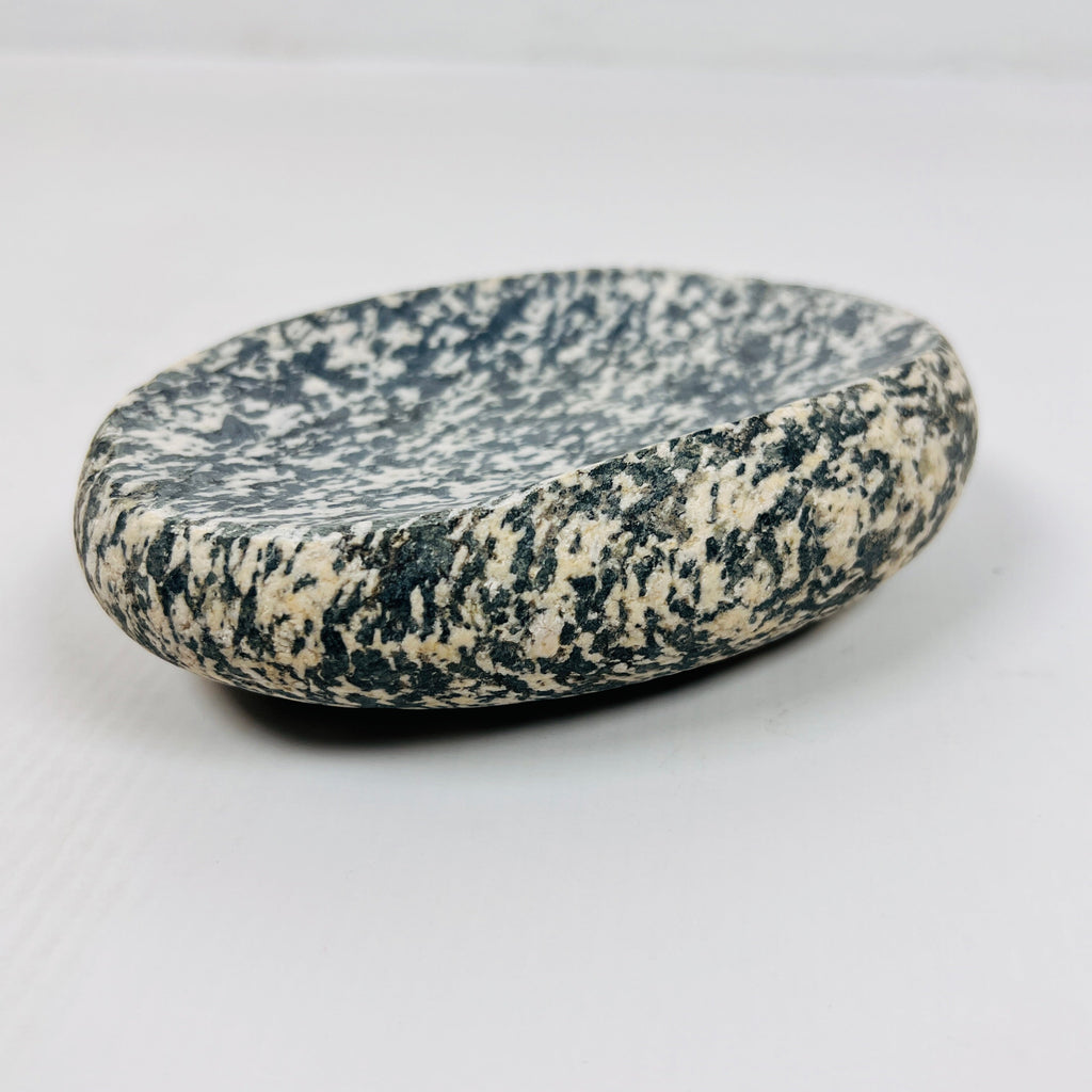 Riverstone Black and White Splashed Soap Dish