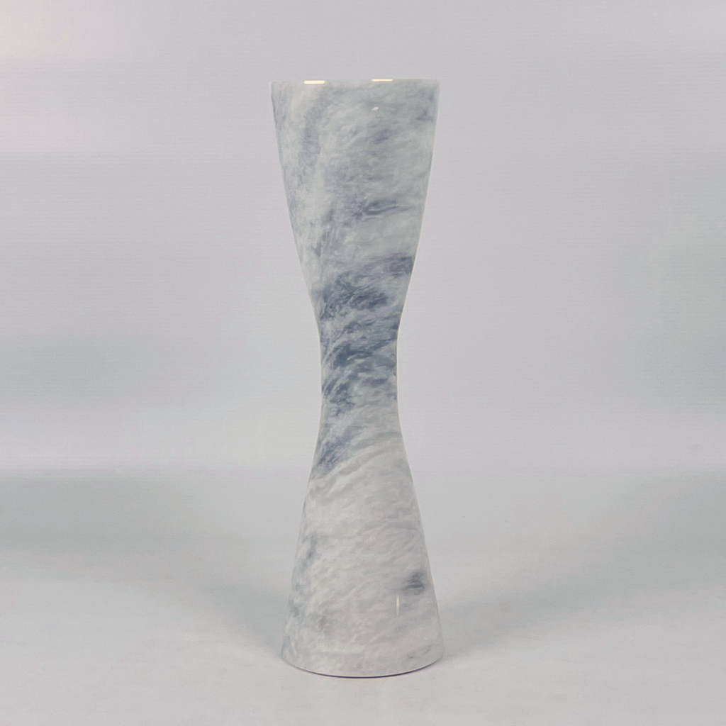 Hourglass Grey blotched Marble Candle Stand (Medium)