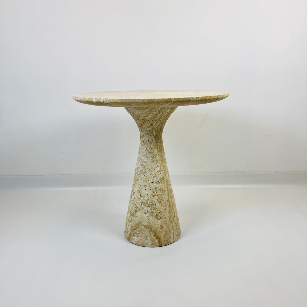 Minimalist Travertine Side Table