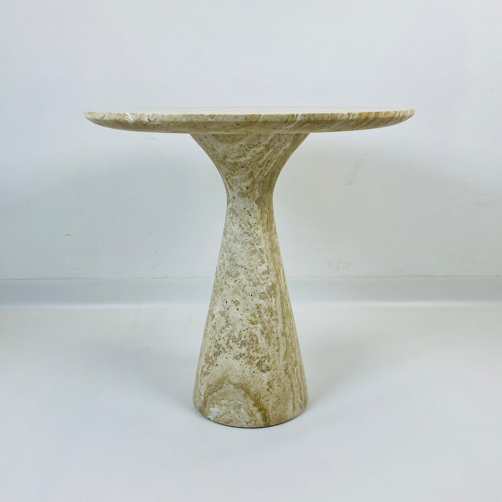 Minimalist Travertine Side Table