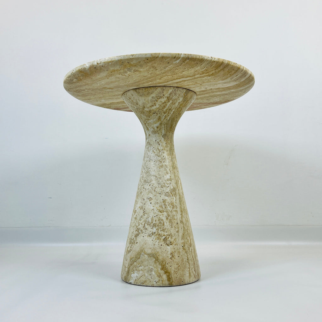 Minimalist Travertine Side Table