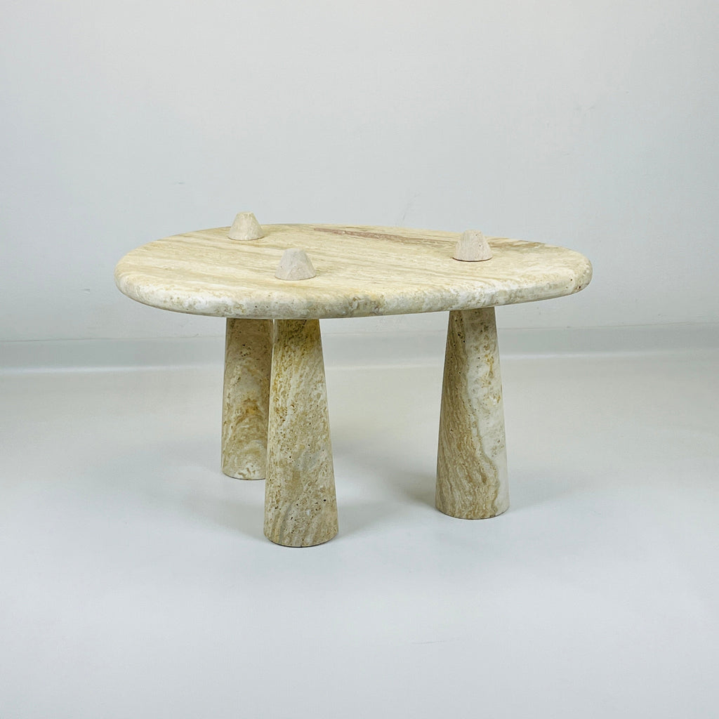 Three Horned Side Table in Travertine