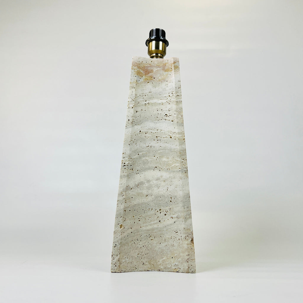 Tall Curved Bottom Waved Travertine Table Lamp