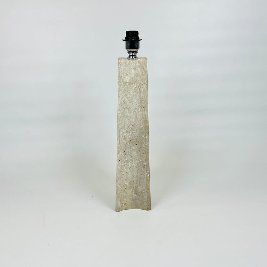 Tall Curved Bottom Blotched Travertine Table Lamp