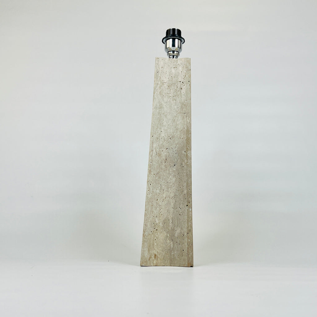 Tall Curved Bottom Blotched Travertine Table Lamp