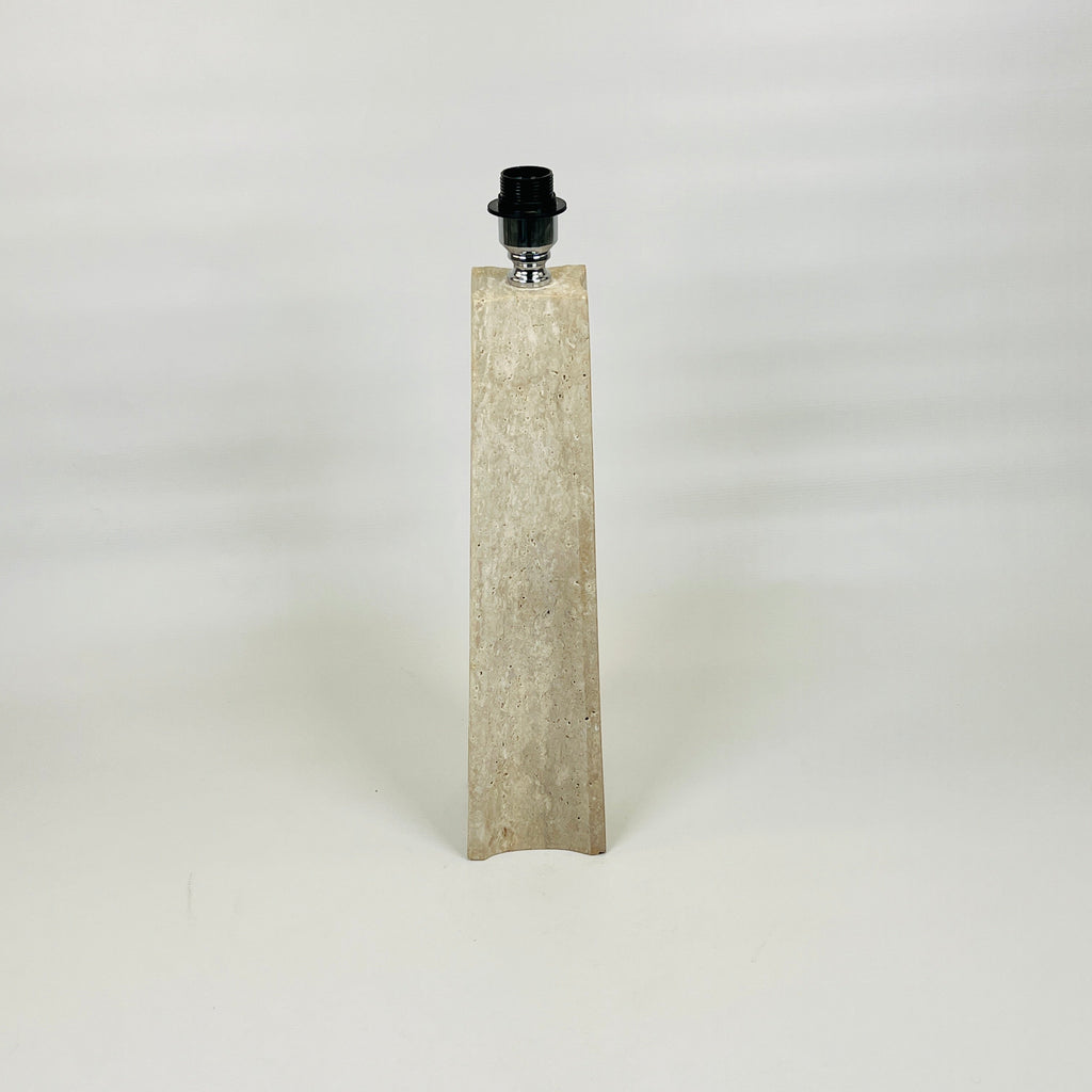 Tall Curved Bottom Blotched Travertine Table Lamp