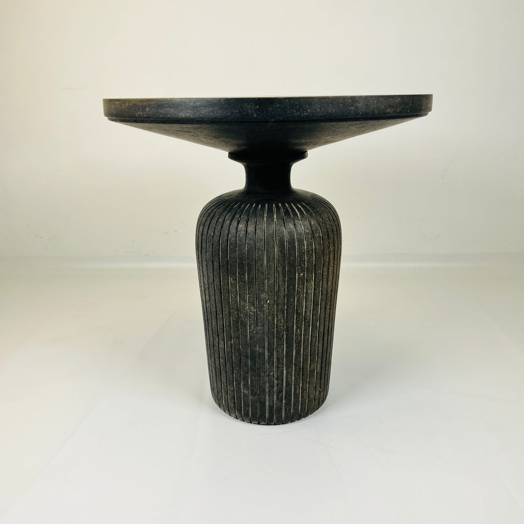 Black Cylindrical Side Table