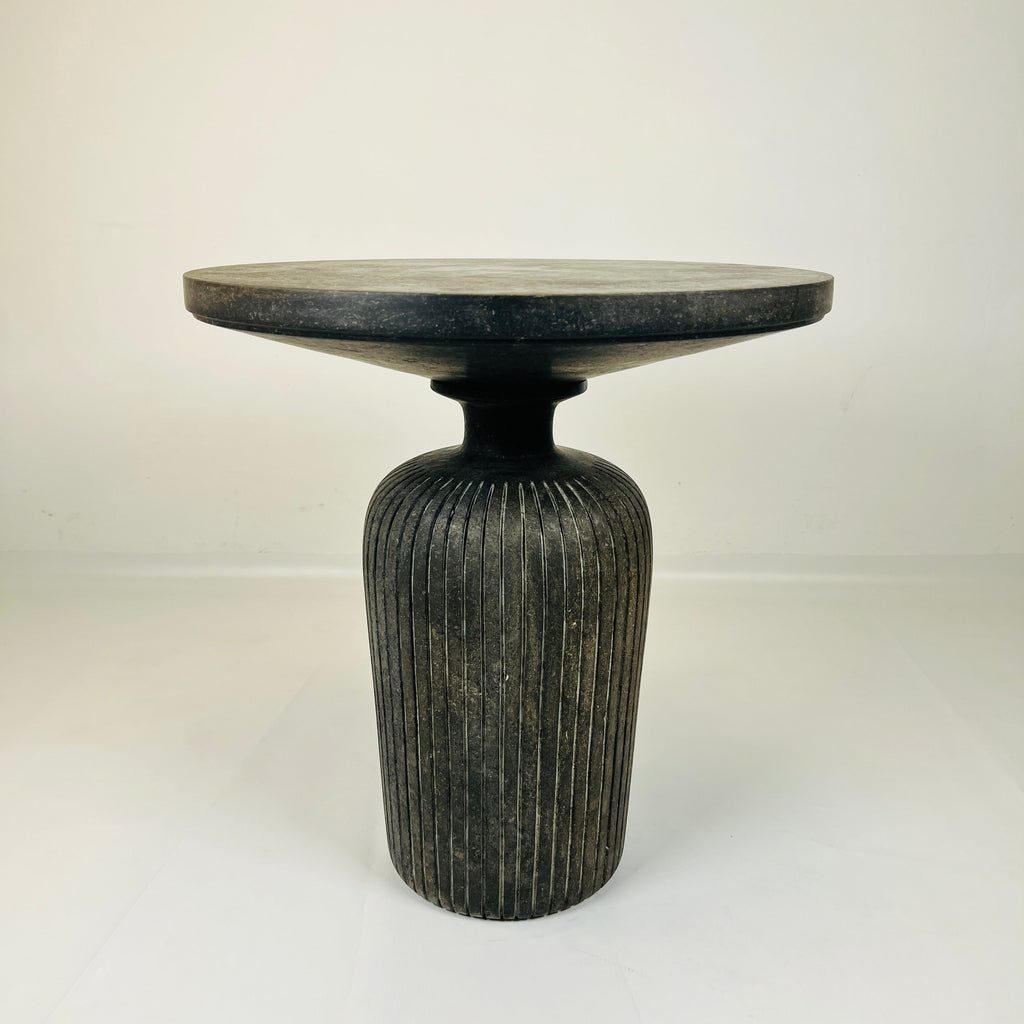 Black Cylindrical Side Table